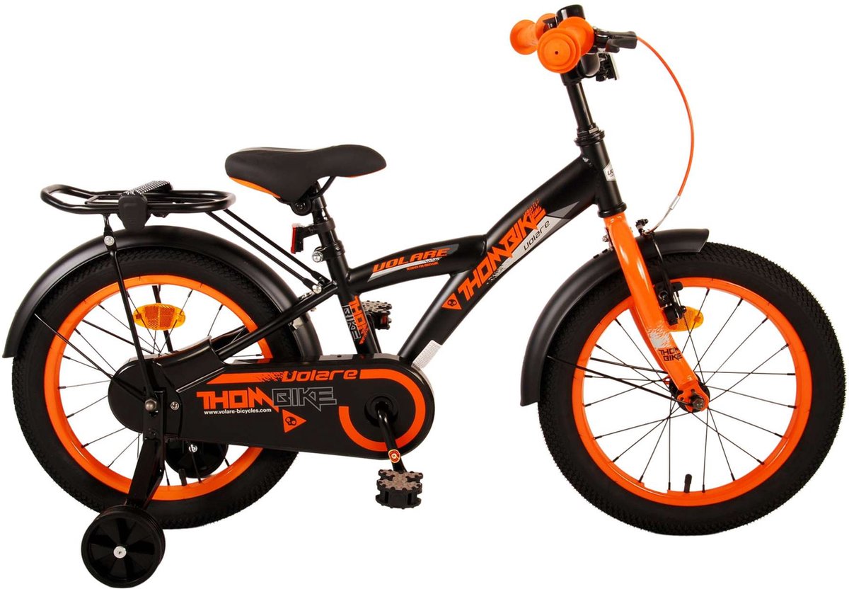 volare thombike kinderfiets jongens 16 inch zwart oranje
