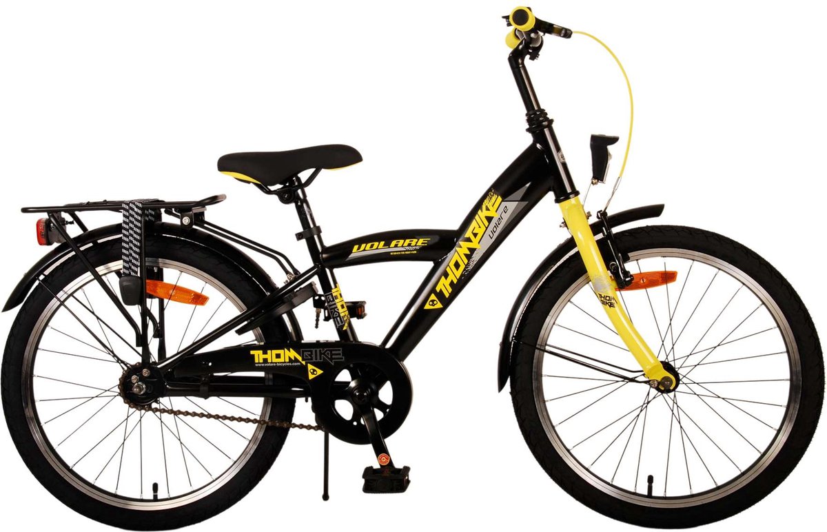 volare thombike kinderfiets jongens 20 inch zwart geel