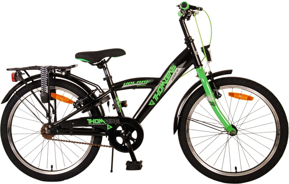 Volare Thombike Kinderfiets - Jongens - 20 inch - Zwart Groen - Twee Handremmen Kinderfiets kopen online