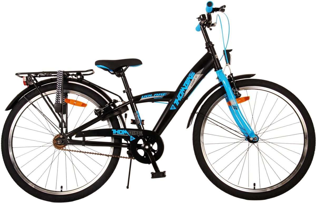 Volare Thombike Kinderfiets - Jongens - 24 inch - Zwart Blauw - Twee handremmen Kinderfiets kopen online