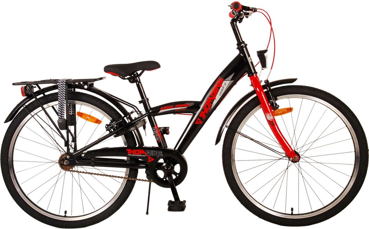 Volare Thombike Kinderfiets - Jongens - 24 inch - Zwart Rood - Twee handremmen Kinderfiets kopen online