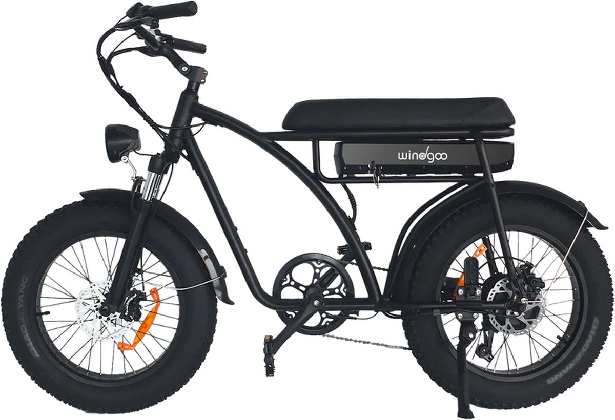 WINDGOO F5 - FATBIKE - E Bike - 250W - 15Ah - APP - 25KM/H -Duo Zadel - BLACK Fiets (elektrisch) kopen online