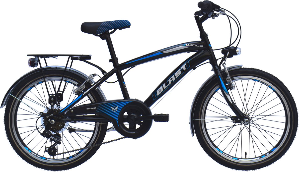 Wings Blast - Kinderfiets 20 Inch - 6 Versnellingen - Zwart Kinderfiets kopen online