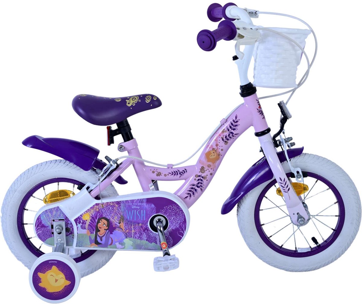 Wish Wish Kinderfiets Meisjes 12 inch Paars Twee Handremmen Kinderfiets kopen online