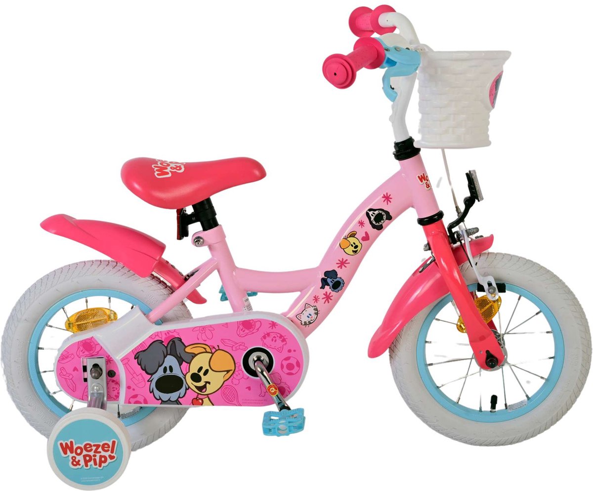 Woezel & Pip Kinderfiets - Meisjes - 12 inch - Roze Kinderfiets kopen online