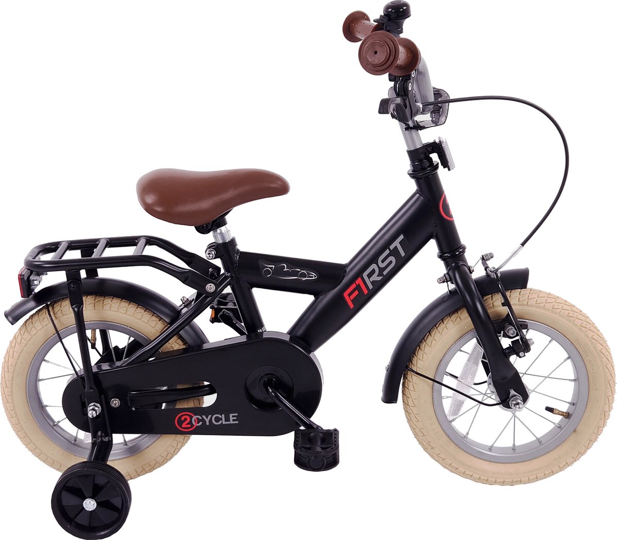 2cycle first kinderfiets 12 inch zwart 2 tot 4 jaar