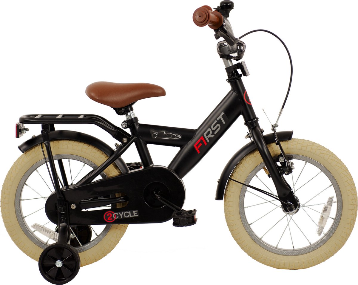 2Cycle First Kinderfiets - 14 inch fiets - Jongensfiets - Zwart - 3 tot 5 jaar Kinderfiets kopen online