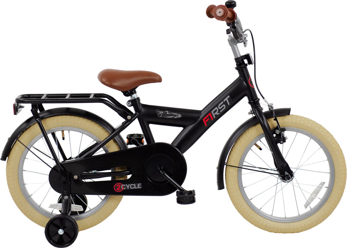 2Cycle First Kinderfiets - 16 inch - Zwart - 4 tot 6 jaar Kinderfiets kopen online