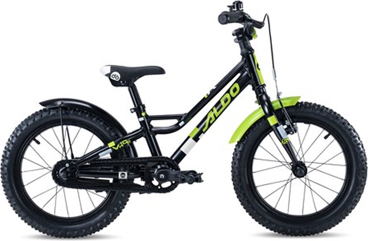 Aldo 16 inch xride alu mat zwart/lime Kinderfiets kopen online