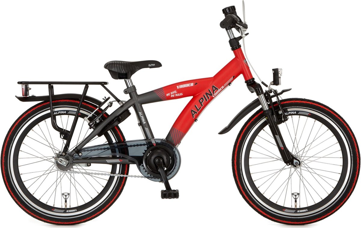 Alpina Yabber J20 Traffic Red Matt - Industrial Black Matt Kinderfiets kopen online