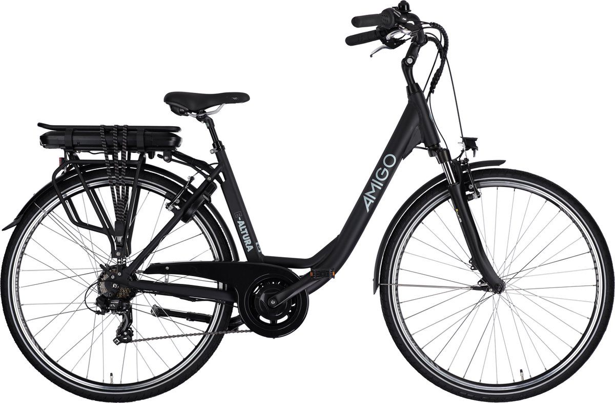 AMIGO E-Altura D2 Elektrische Fiets met Achterwielmotor - E-bike 28 Inch - 49 cm - 7 Versnellingen - V-Brakes - 468Wh Accu - Matblauw Fiets (elektrisch) kopen online