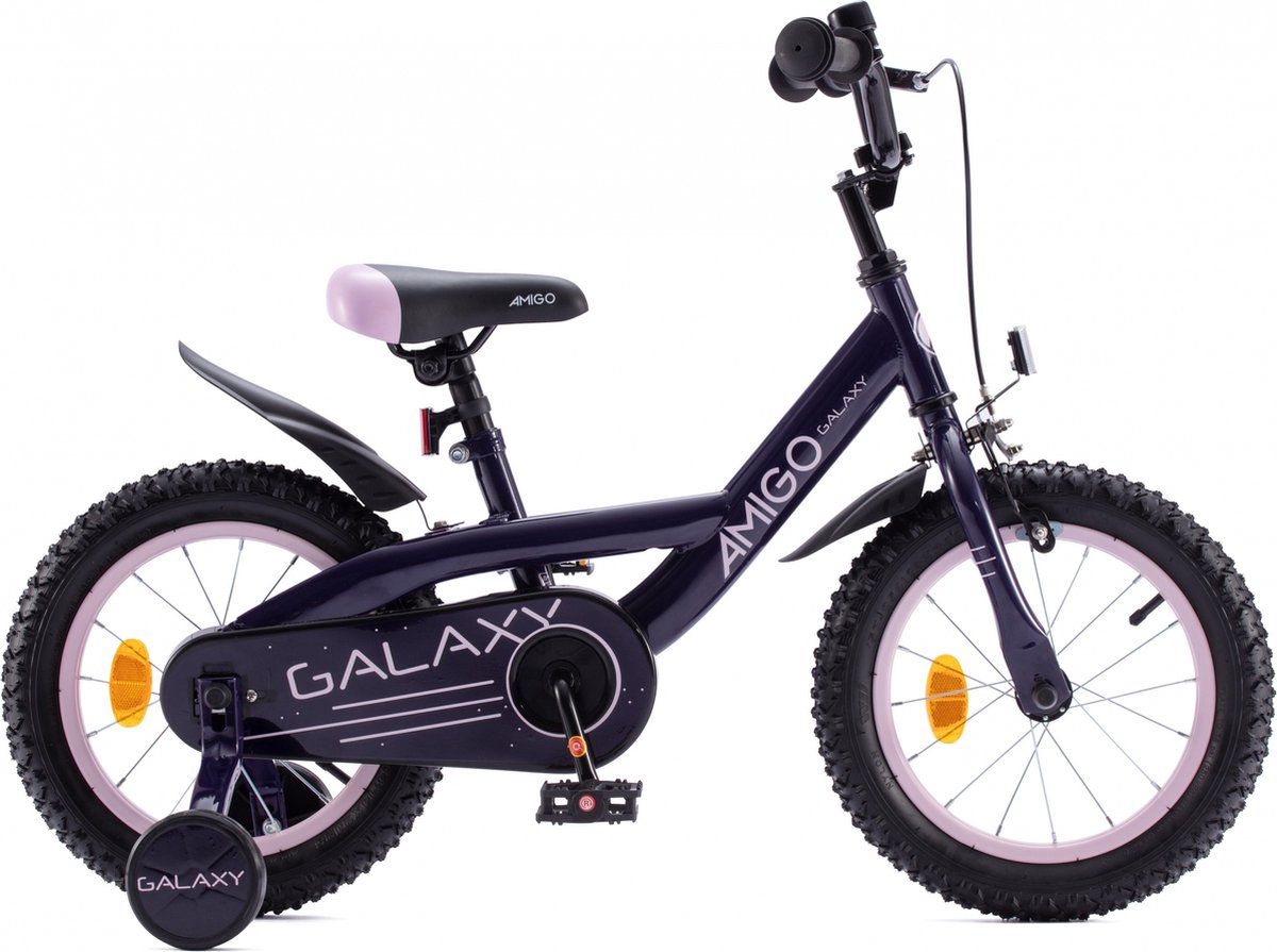 Amigo Galaxy Meisjesfiets - Kinderfiets 12 Inch - Paars/Roze Kinderfiets kopen online