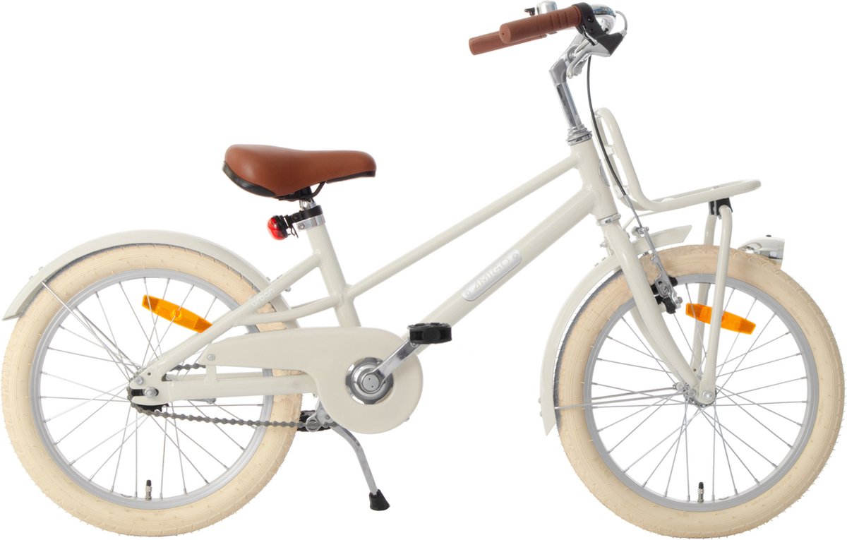 AMIGO Urban Meisjesfiets 18 Inch - Kinderfiets voor 5 tot 7 Jaar - 105-120 cm - Zandkleurig Kinderfiets kopen online