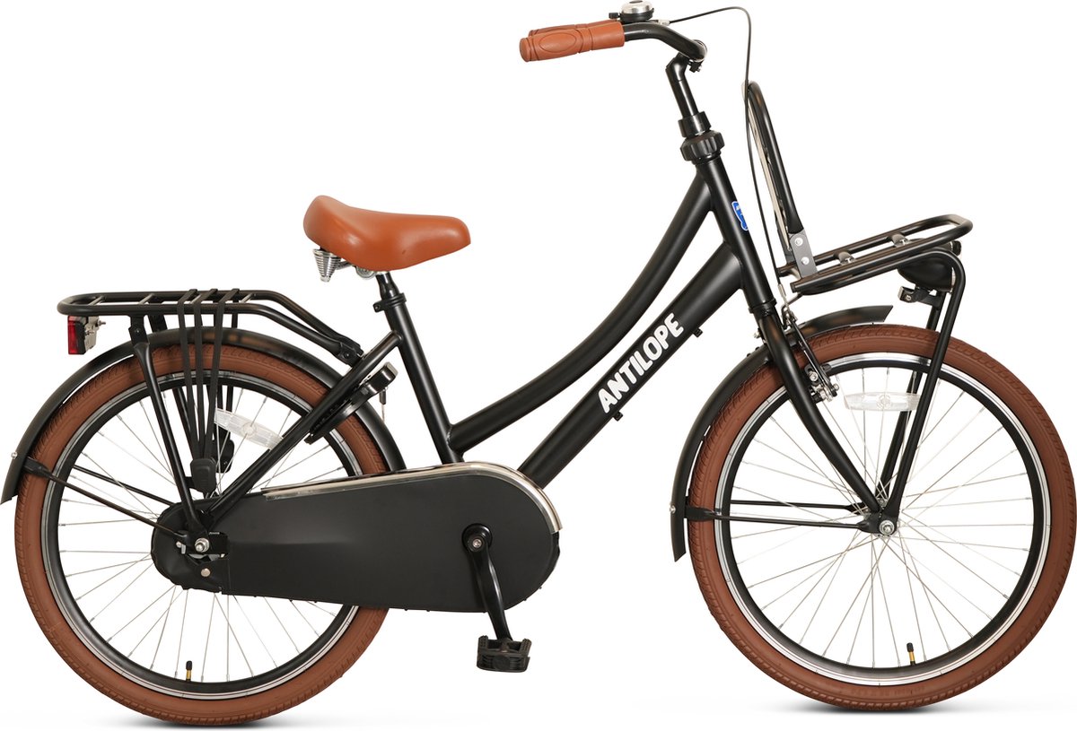 Antilope Mini Cargo Transport 22 Inch Meisjesfiets Matzwart Kinderfiets kopen online