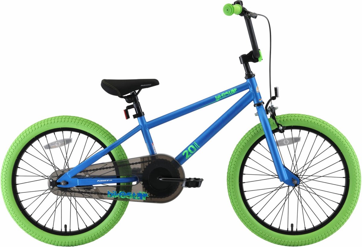 Bikestar 20 inch BMX kinderfiets, blauw / groen Kinderfiets kopen online