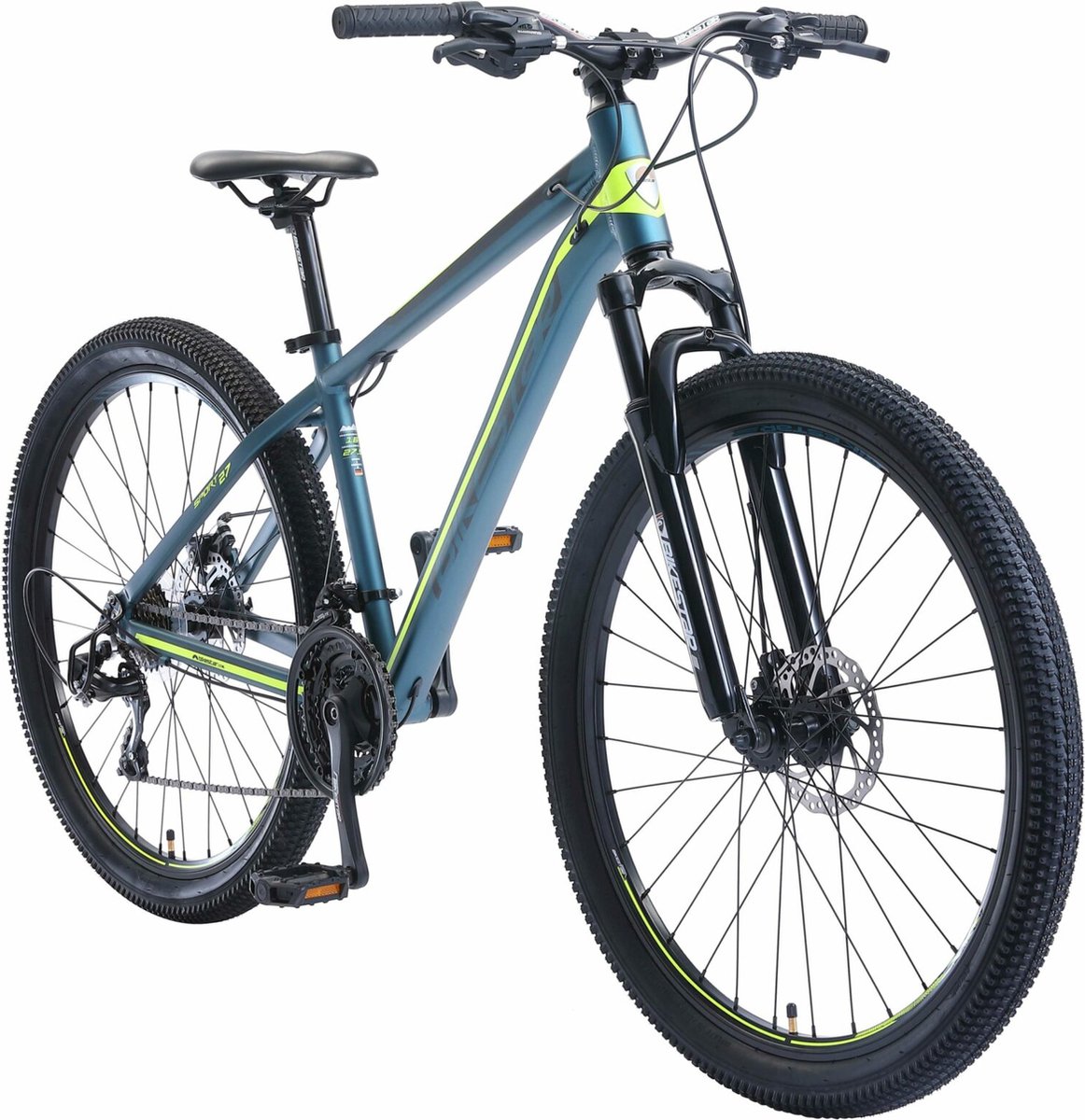 bikestar 27 5 inch 21 speed hardtail sport mtb blauw groen