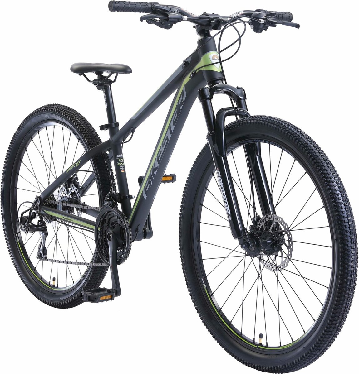 bikestar 27 5 inch 21 speed hardtail sport mtb zwart groen