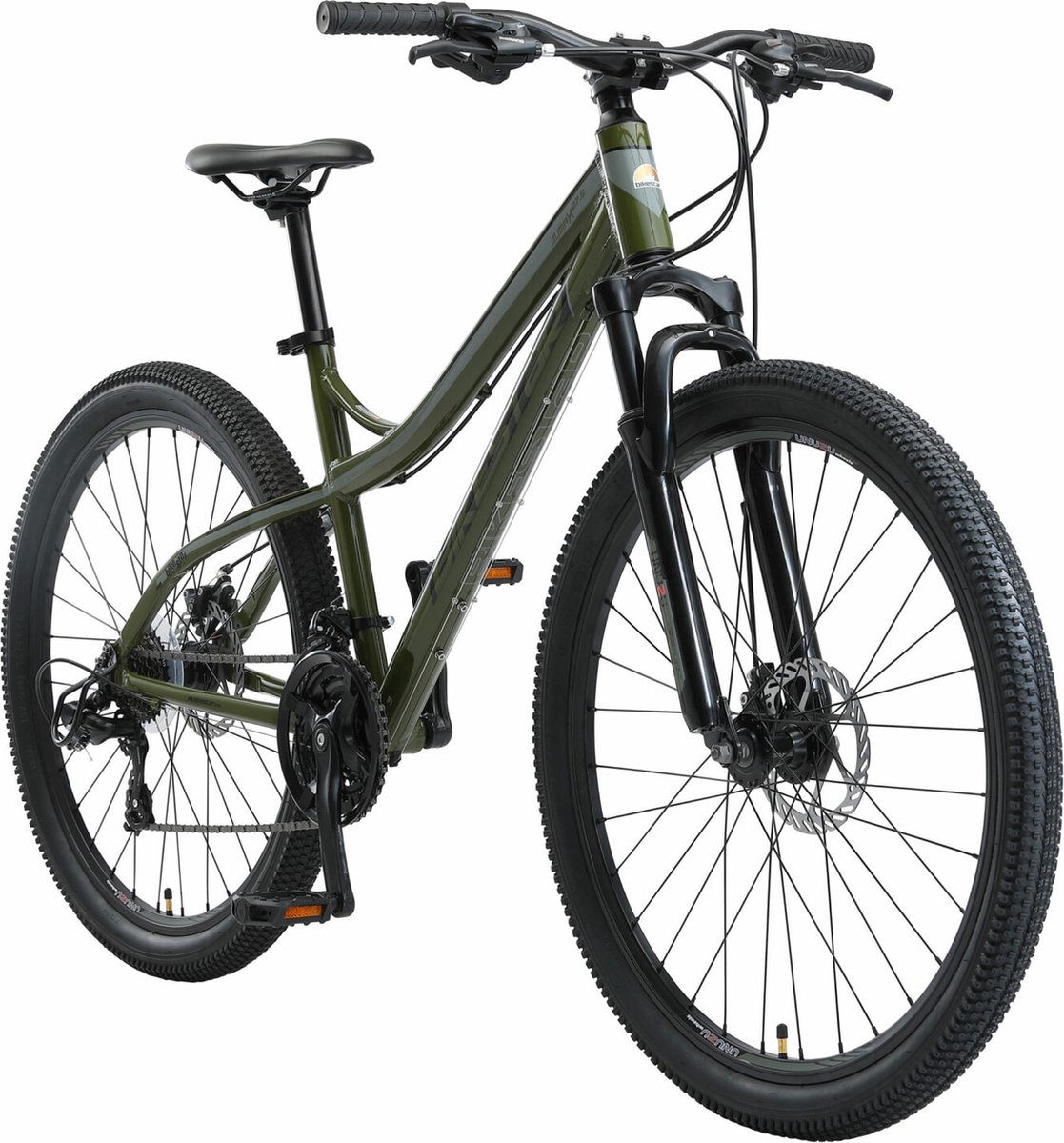 bikestar 27 5 inch hardtail alu mtb 21 speed olijf groen