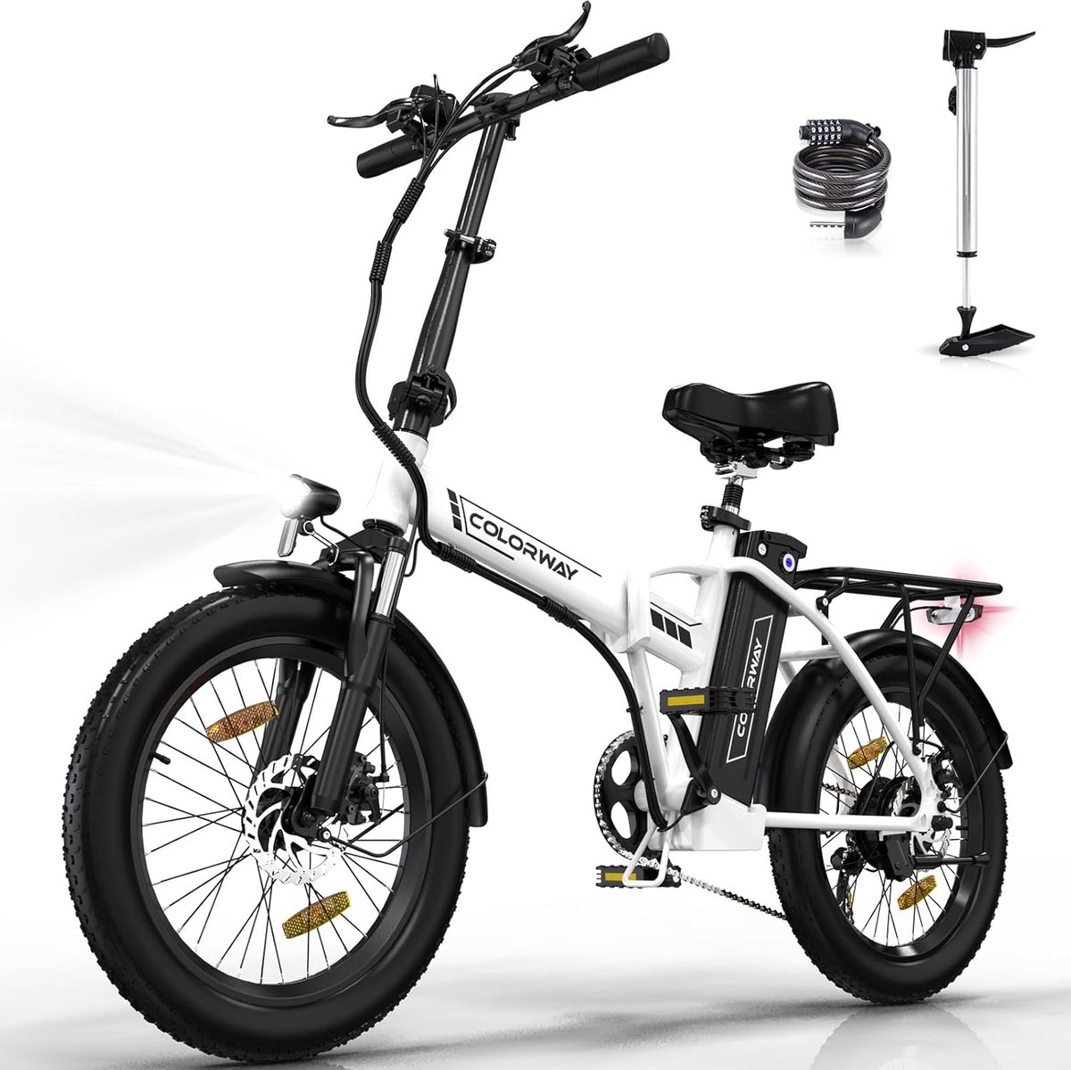 colorway elektrische fiets bk11ms 20 3 0 inch fat tire city commuter ebike met afneembare 36v 12ah lithium batterij opvouwbaar mountain e bike met 250w motor 7 versnellingen ip54 waterdicht