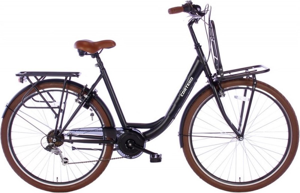 Cortego City Plus Damesfiets 28 Inch - 7 Versnellingen - Stadsfiets - Transportfiets - Inclusief Voordrager Fiets kopen online
