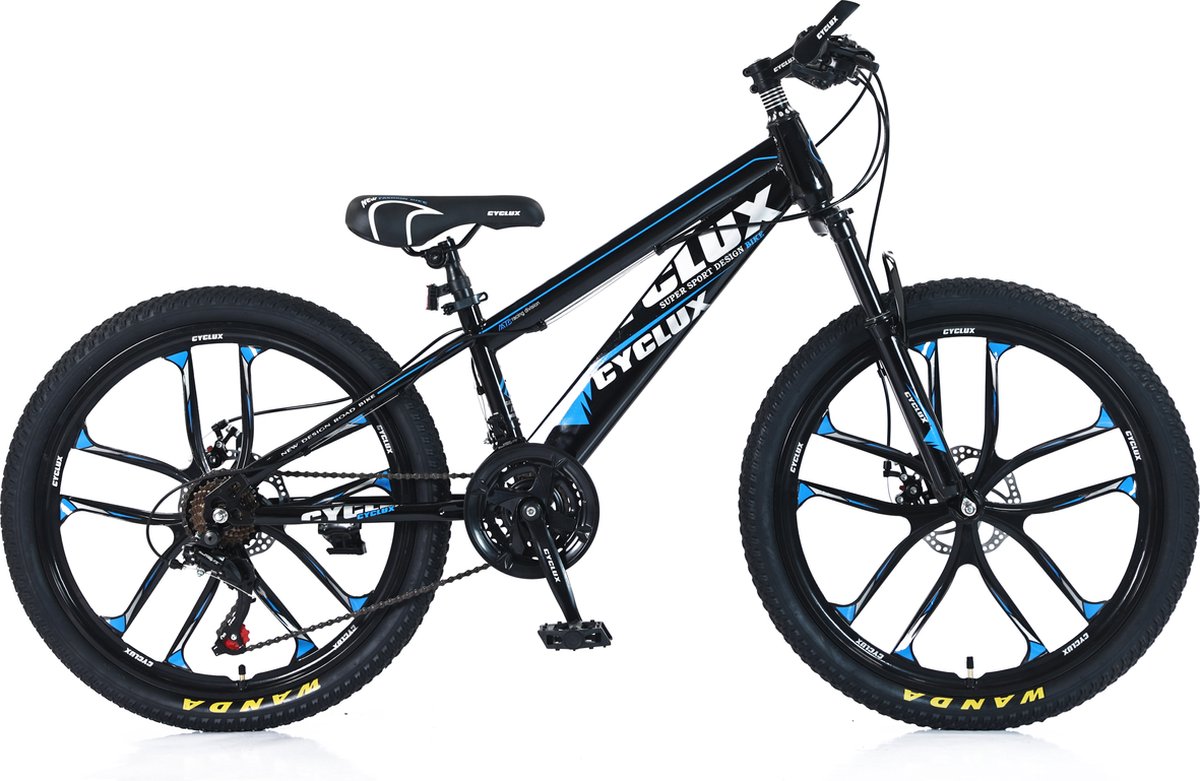 Cyclux Road Bike Jongensfiets Mtb 24 Inch 21 Speed Shimano Blauw Kinderfiets kopen online