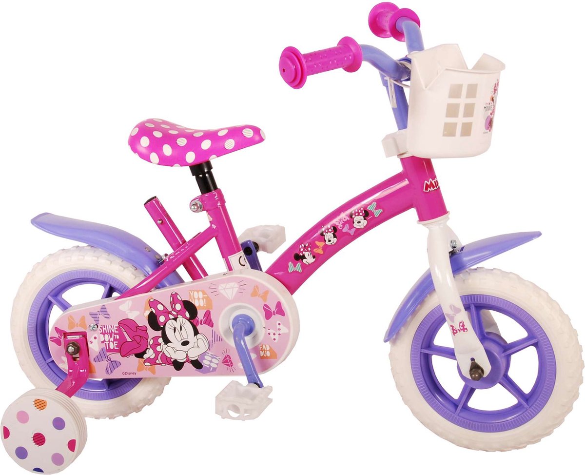 Disney Minnie Cutest Ever! Kinderfiets - Meisjes - 10 inch - Roze/Wit/Paars - Doortrapper Kinderfiets kopen online
