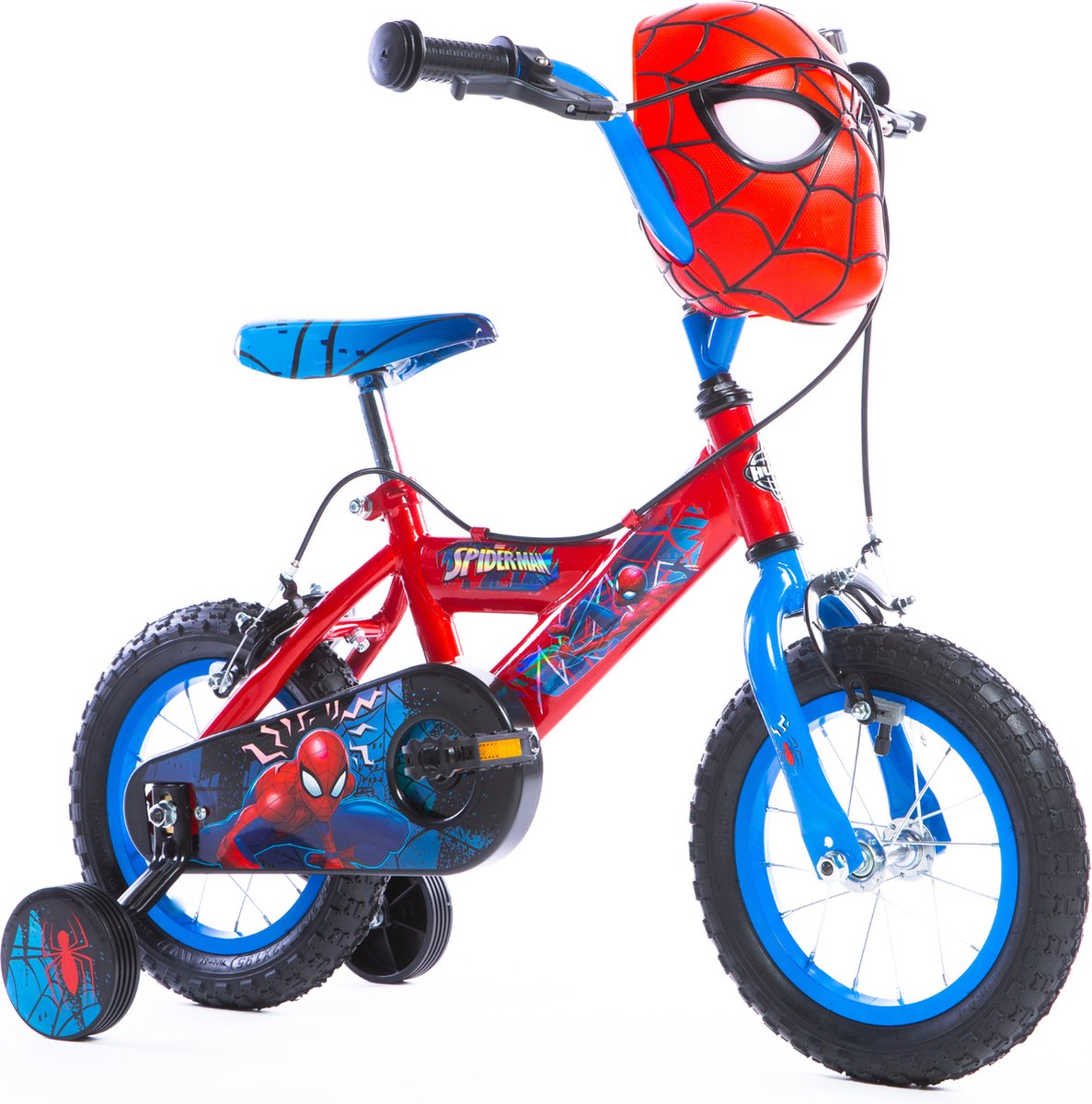 disney spiderman 12 fiets blauw jongen