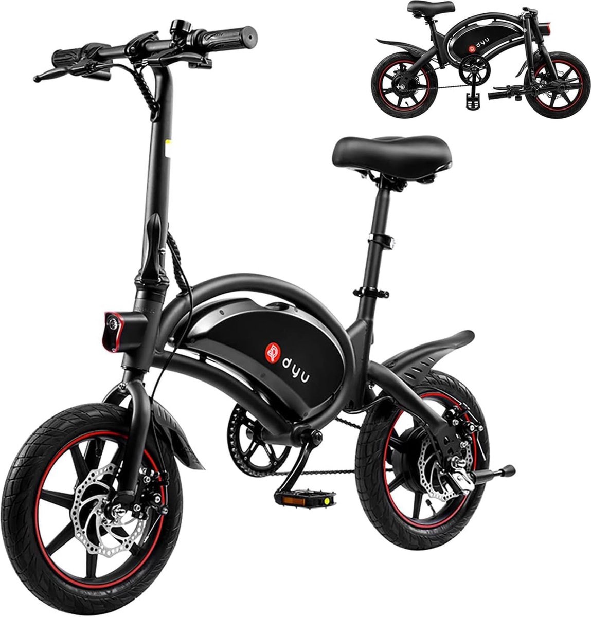 DYU - Elektrische fietsen - Elektrische stadsfietsen - 36V 10AH - 3 rijmodi - Met trapondersteuning - Schokabsorptie - Opvouwbare elektrische fietsen Fiets (elektrisch) kopen online
