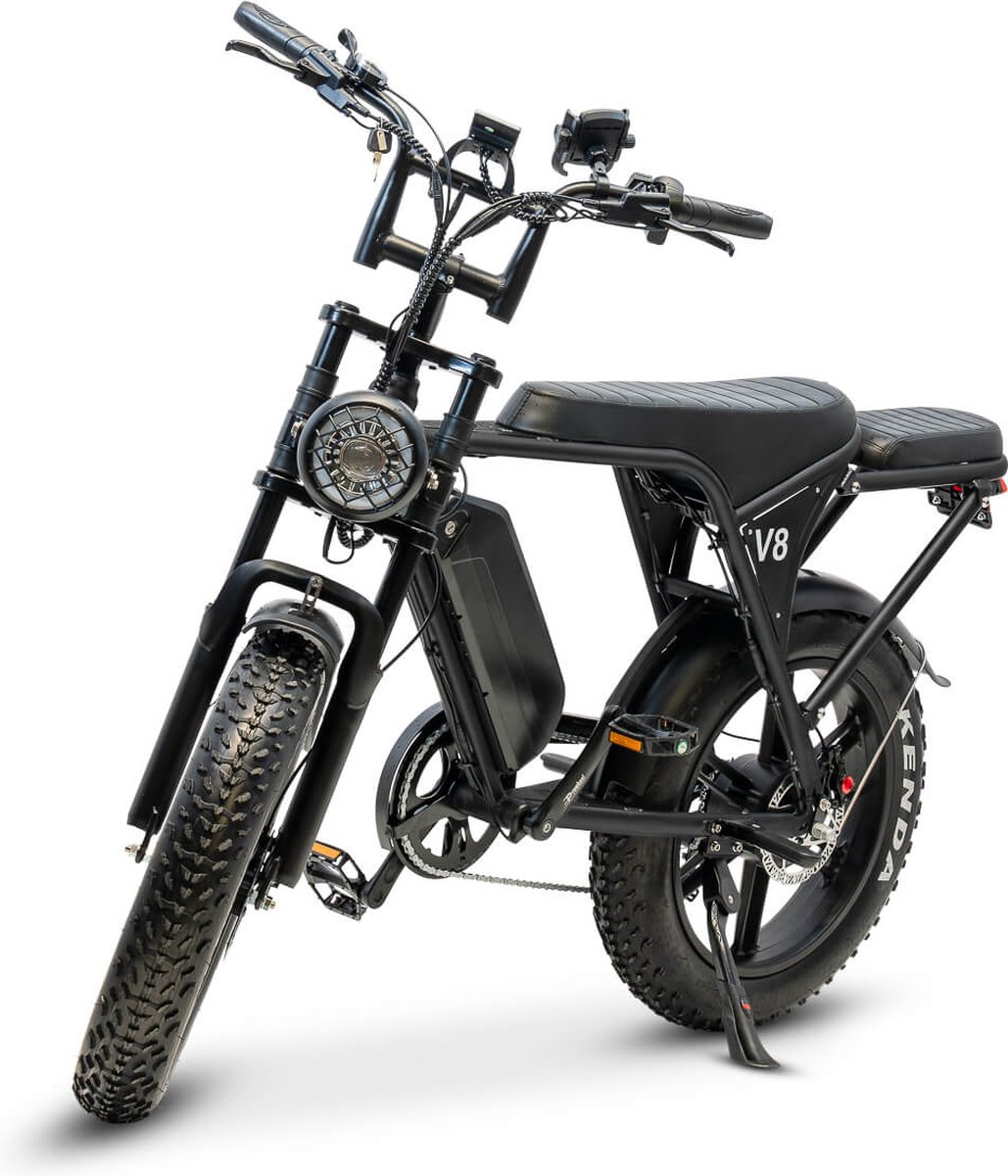 Fatbike V8 3.0 - Hydraulisch - Met Slot - Alarmsysteem - E bike - E-Fatbike - Elektrische Fiets - Met Accessoires - Achterzitje - Voetensteuntjes - 2024/2025 Model Fiets (elektrisch) kopen online
