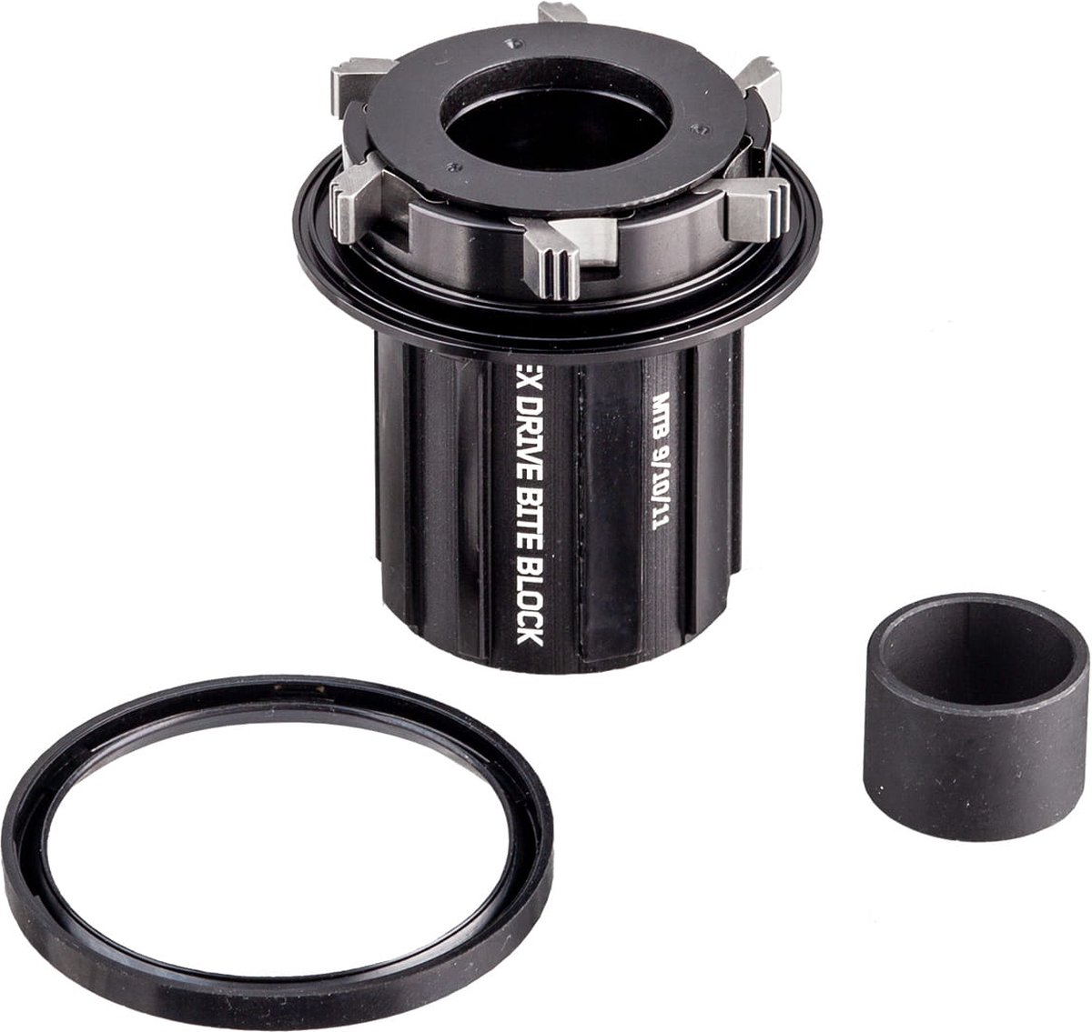hex mtb anti bite freewheel body set zwart