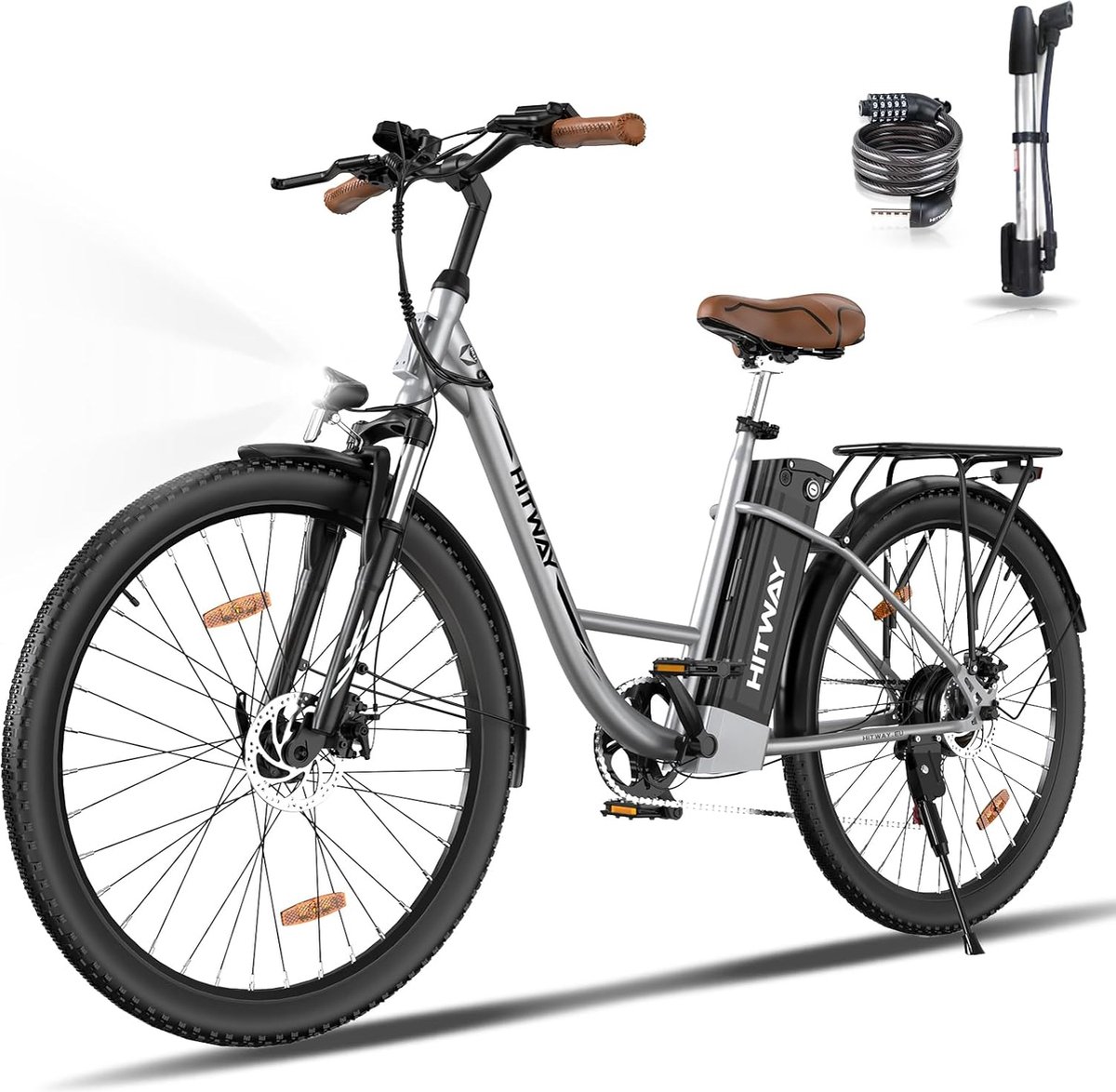 hitway elektrische fiets bk31 28 inch city commuter ebike met afneembare 36v 13ah lithium batterij damesfiets e bike met 250w motor 7 versnellingen ip54 waterdicht