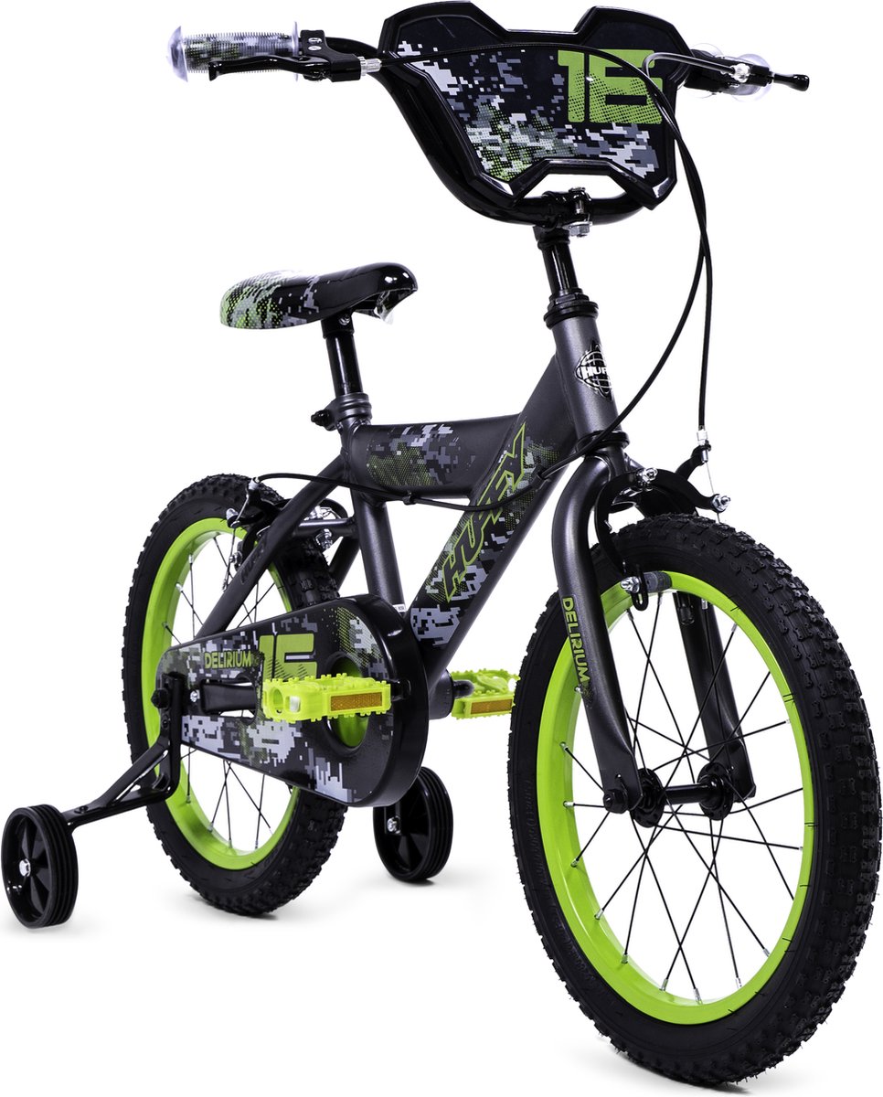 Huffy Delirium 16 Inch Jongensfiets - Grijs en Groen BMX-stijl Kinderfiets Kinderfiets kopen online