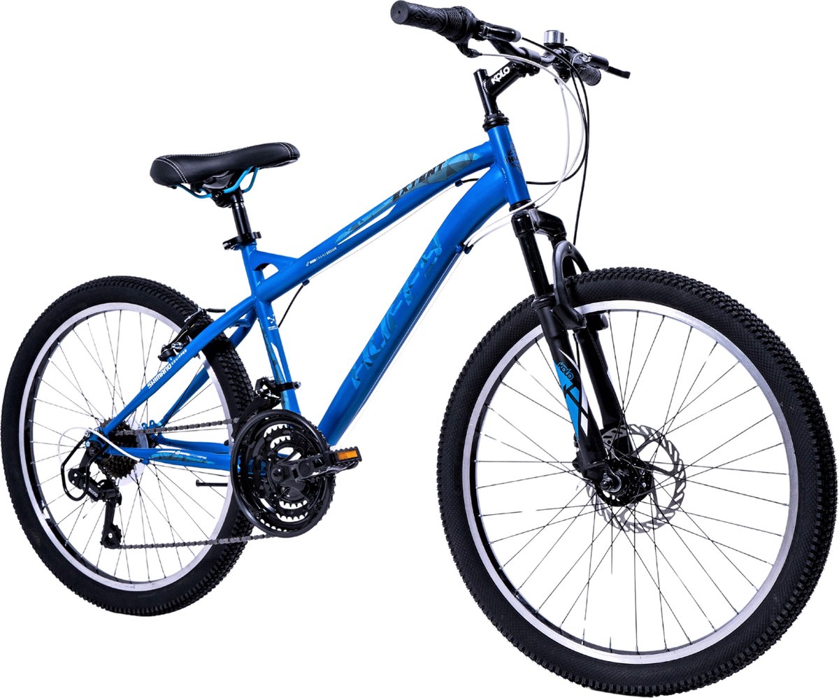 huffy extent 24 inch kinderfiets shimano 18 versnellingen mountainbike voor jongens en meisjes 8 jaar blauw