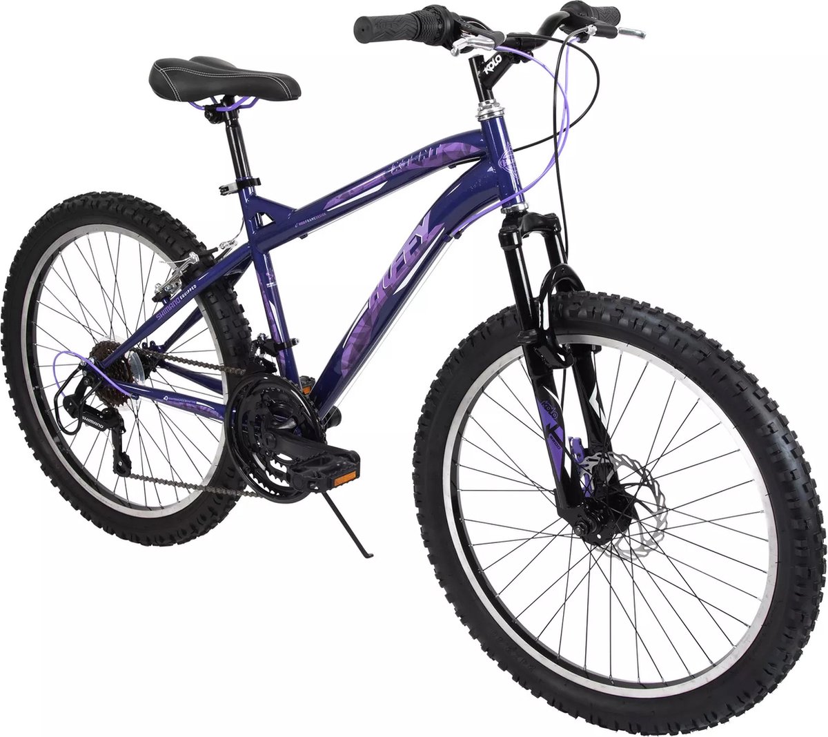 huffy extent 24 inch kinderfiets shimano 18 versnellingen mountainbike voor jongens en meisjes 8 jaar paars