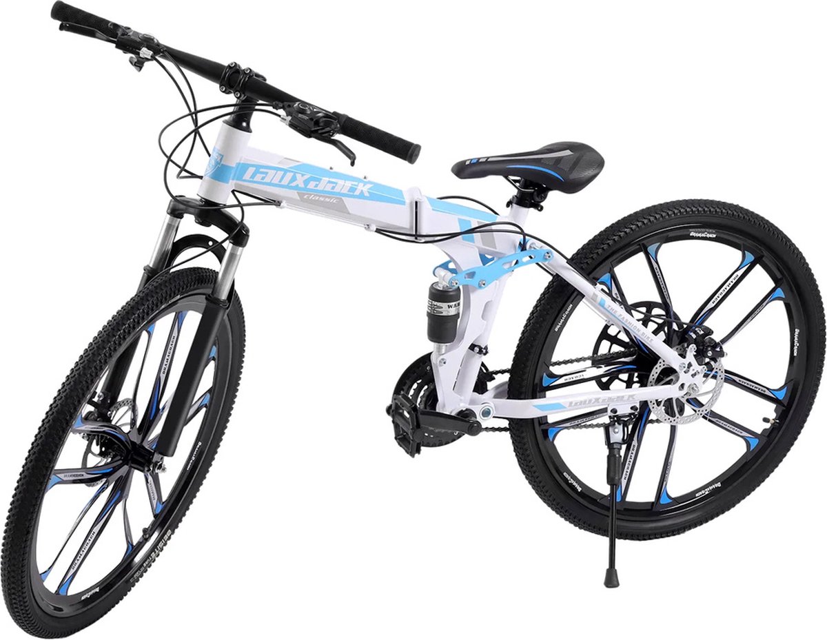 Jongensfiets 20 Inch – Kinderfiets - Inclusief Bidonhouder en Standaard – 21 Versnellingen - Blauw/Wit Kinderfiets kopen online