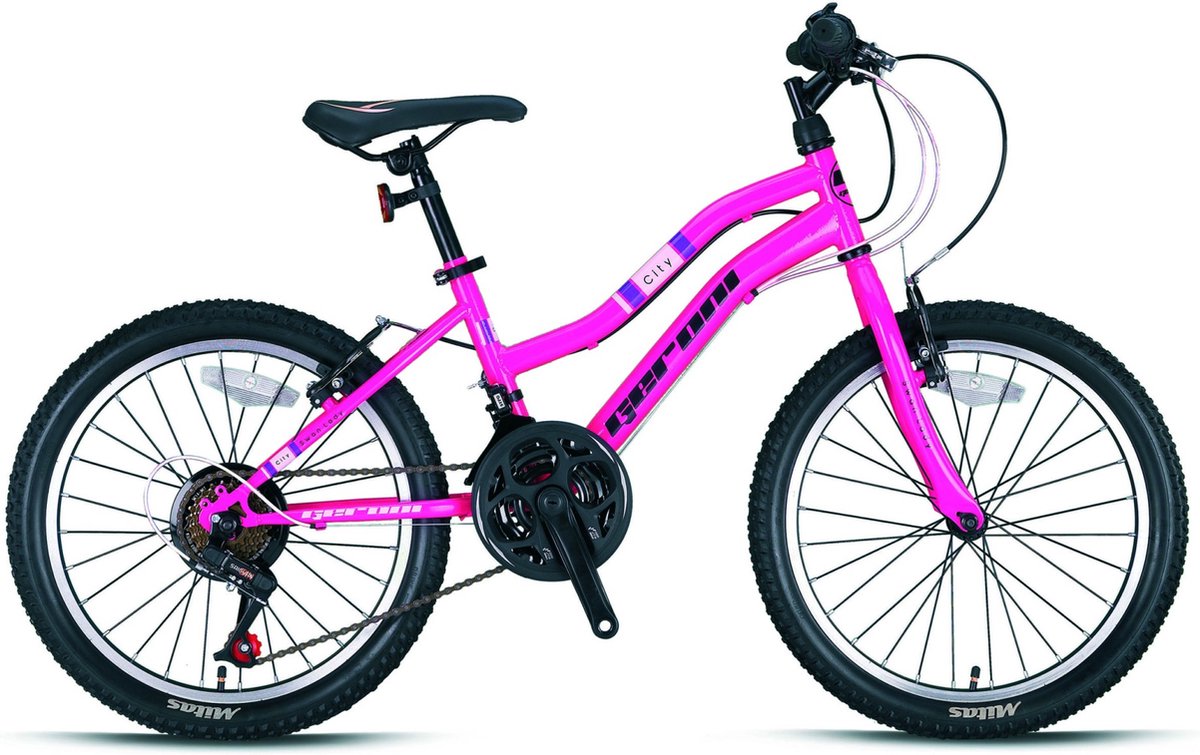 kinderfiets met 21 versnellingen 20 inch dames meisje racefiets framemaat 28cm roze