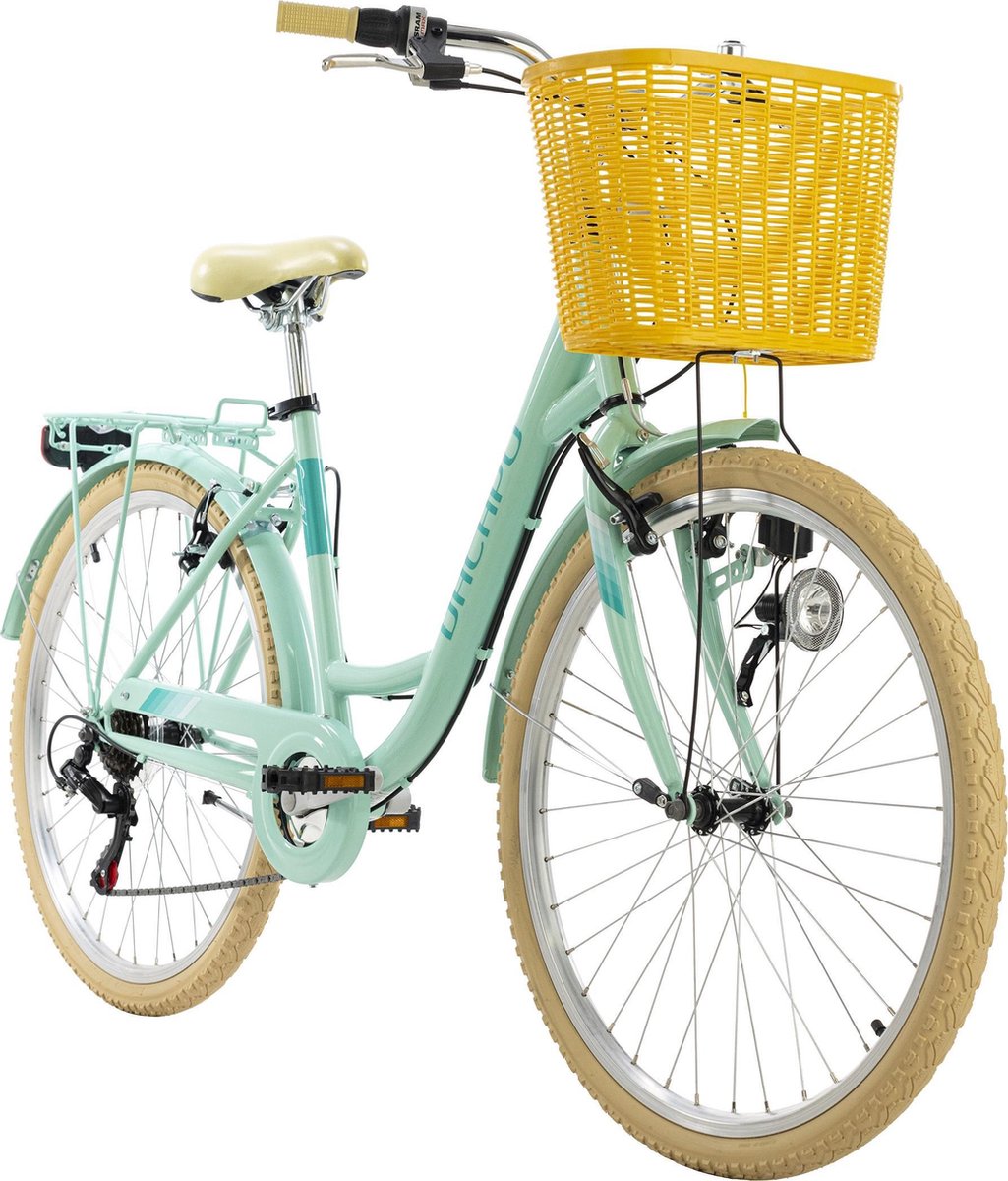 ks cycling fiets stadsfiets 6 versnellingen cantaloupe 26 inch groen 44 cm