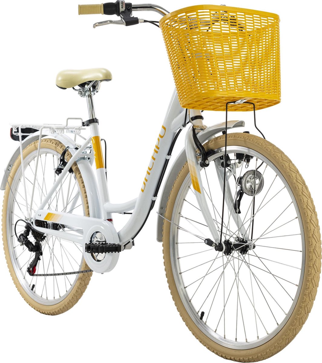 ks cycling fiets stadsfiets 6 versnellingen cantaloupe 26 inch wit 44 cm