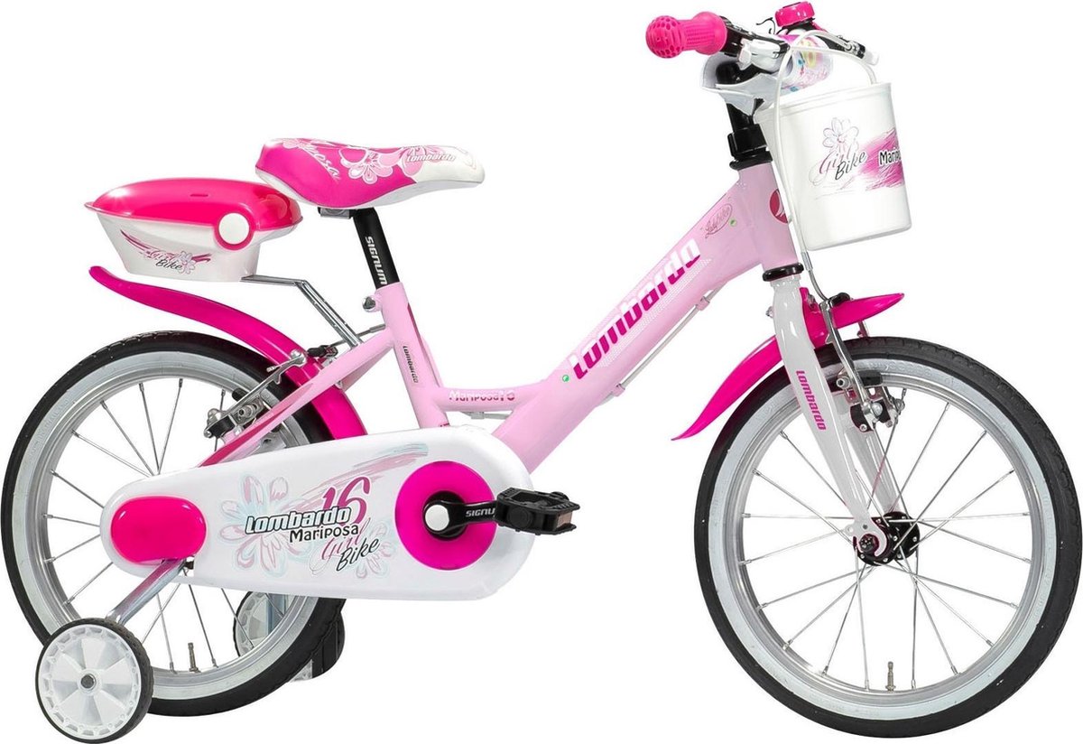 Lombardo Mariposa - Kinderfiets - Meisjes - Roze - 16 Inch Kinderfiets kopen online