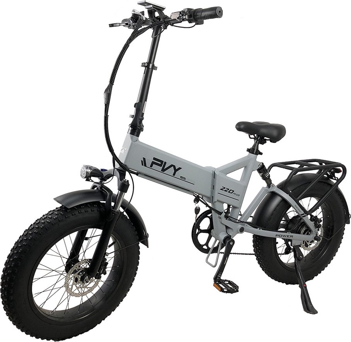 PVY Z20 Plus opvouwbare elektrische fiets, 20 * 4,0 inch dikke banden Krachtige motor 25 km / u Snelheid 16,5 Ah Batterij 80-120 km bereik 150 kg belasting - grijs Fiets (elektrisch) kopen online