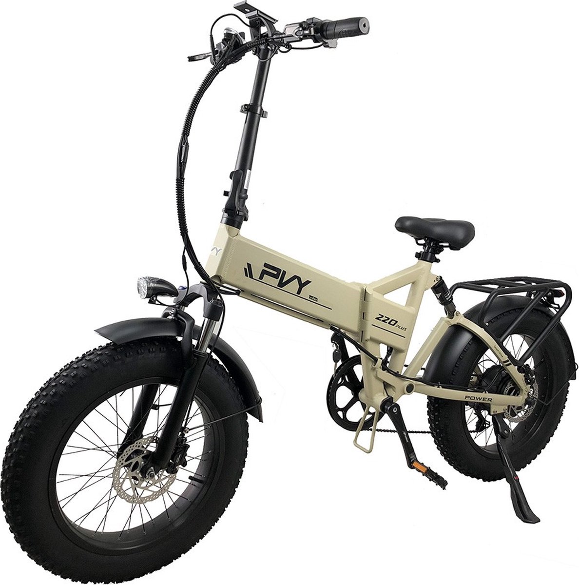 PVY Z20 Plus opvowbare elektrische fiets, 20 * 4,0 inch dikke banden Krachtige motor 25 km/u Snelheid 16,5 Ah Batterij 80-120 km bereik 150 kg belasting - kaki Fiets (elektrisch) kopen online
