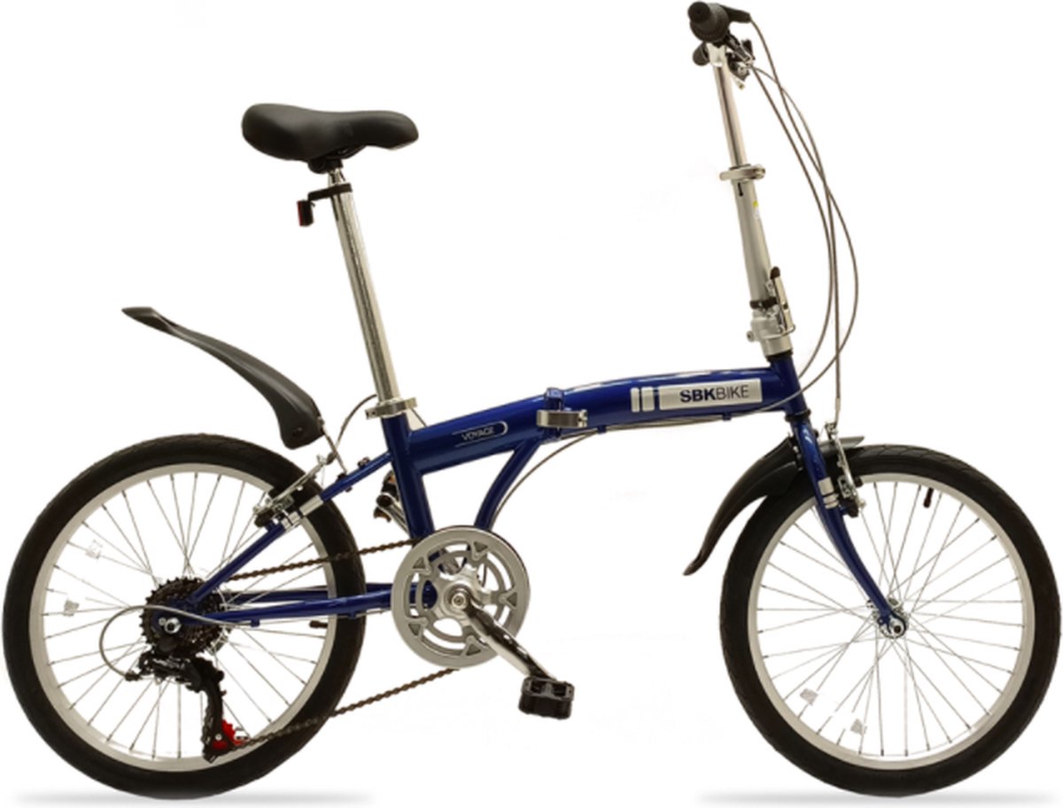 sbk bike vouwfiets 20 inch 6 versnellingen blauw