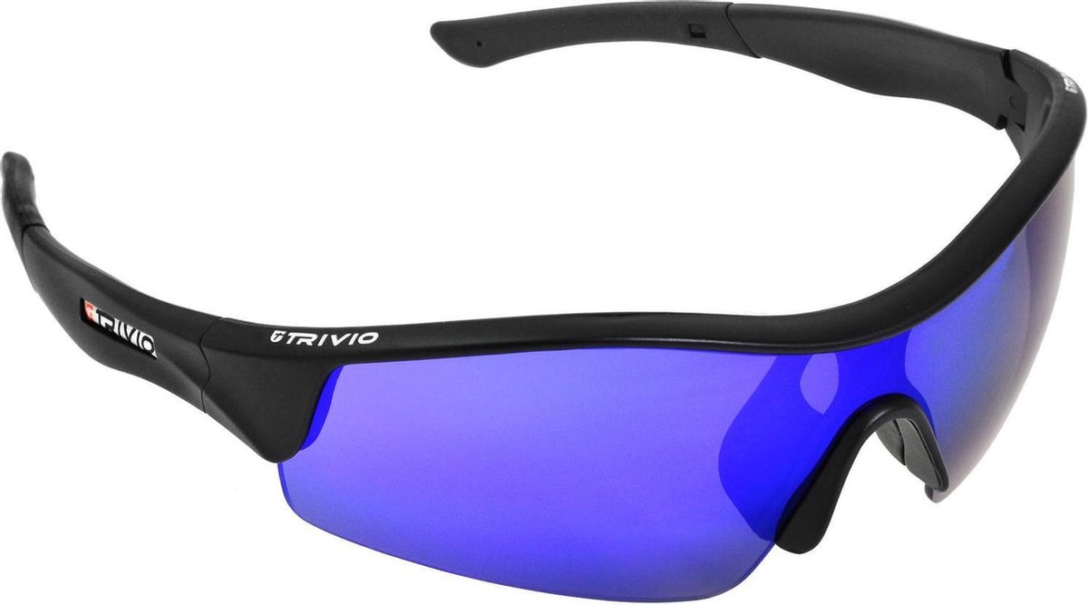 trivio vento fietsbril mat zwart paarse lens 022