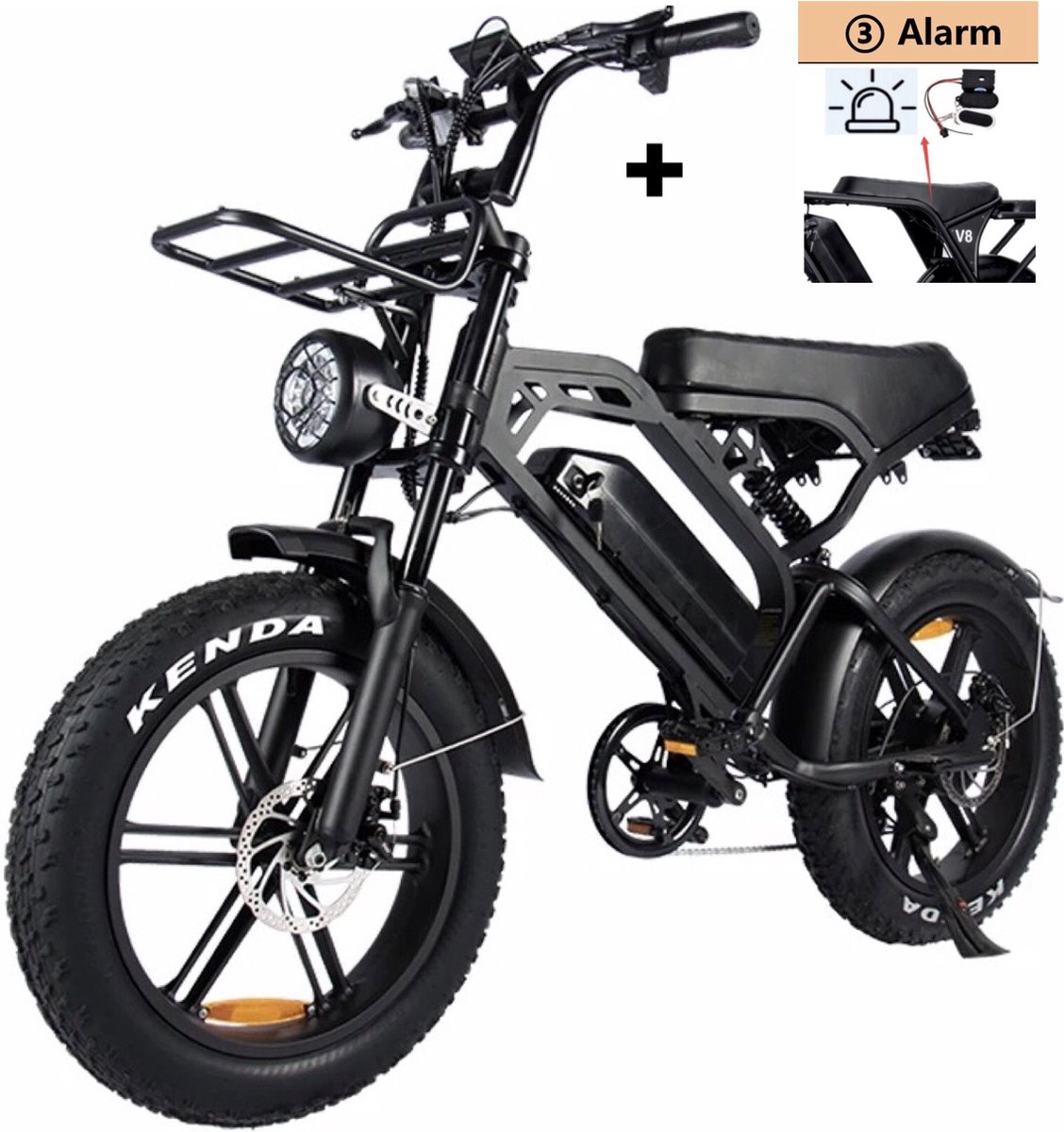 v20 pro 3 0 fatbike e bike 250w 15ah model 2024 met voetsteuntjes alarm ingebouwd afneembaar voorrek