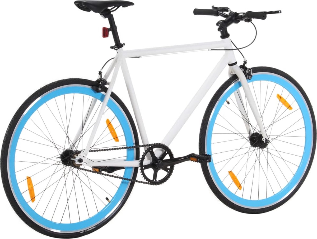 vidaXL - Fiets - met - vaste - versnelling - 700 - c - 59 - cm - wit - en - blauw Fiets kopen online
