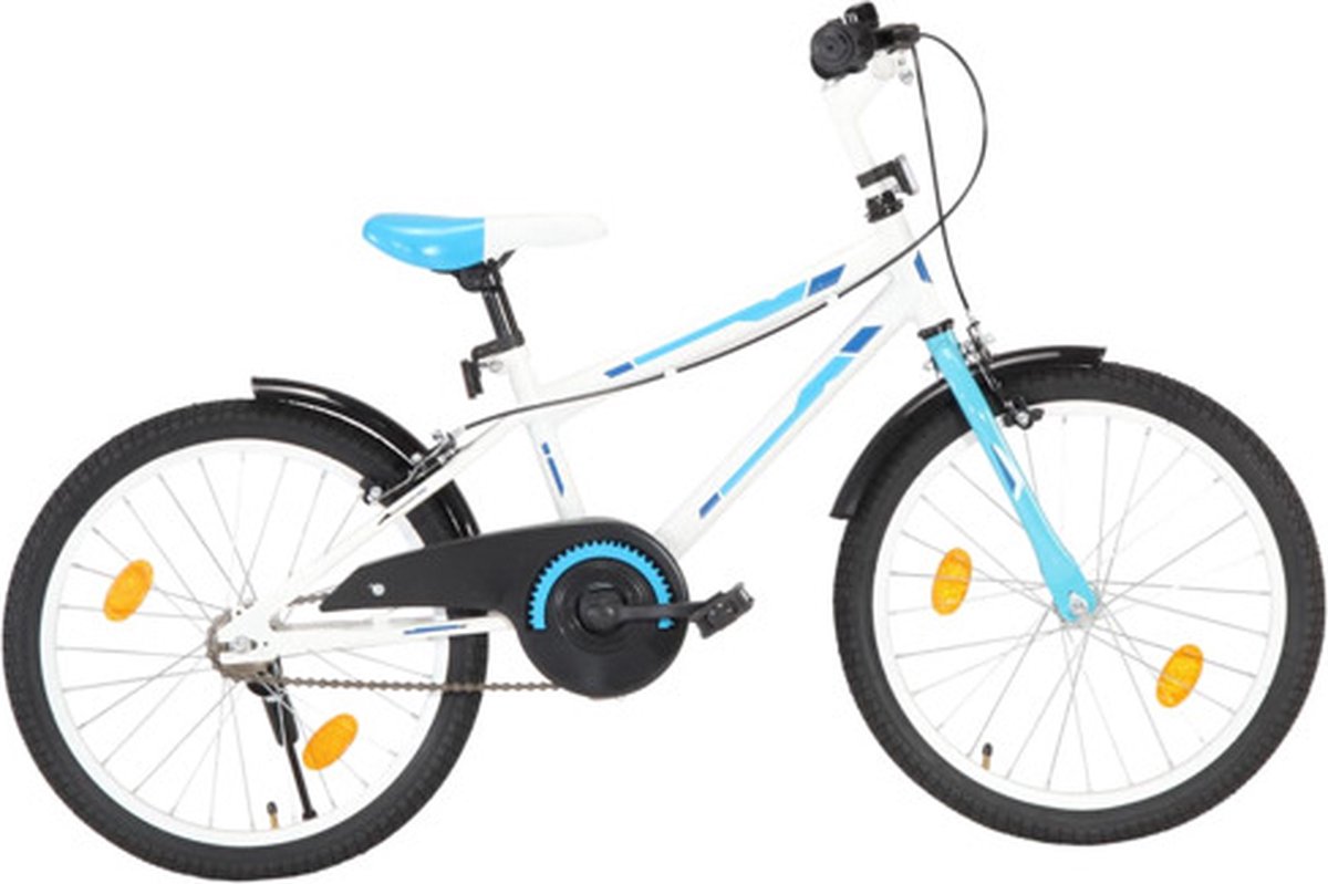 vidaxl kinderfiets 20 inch blauw en wit