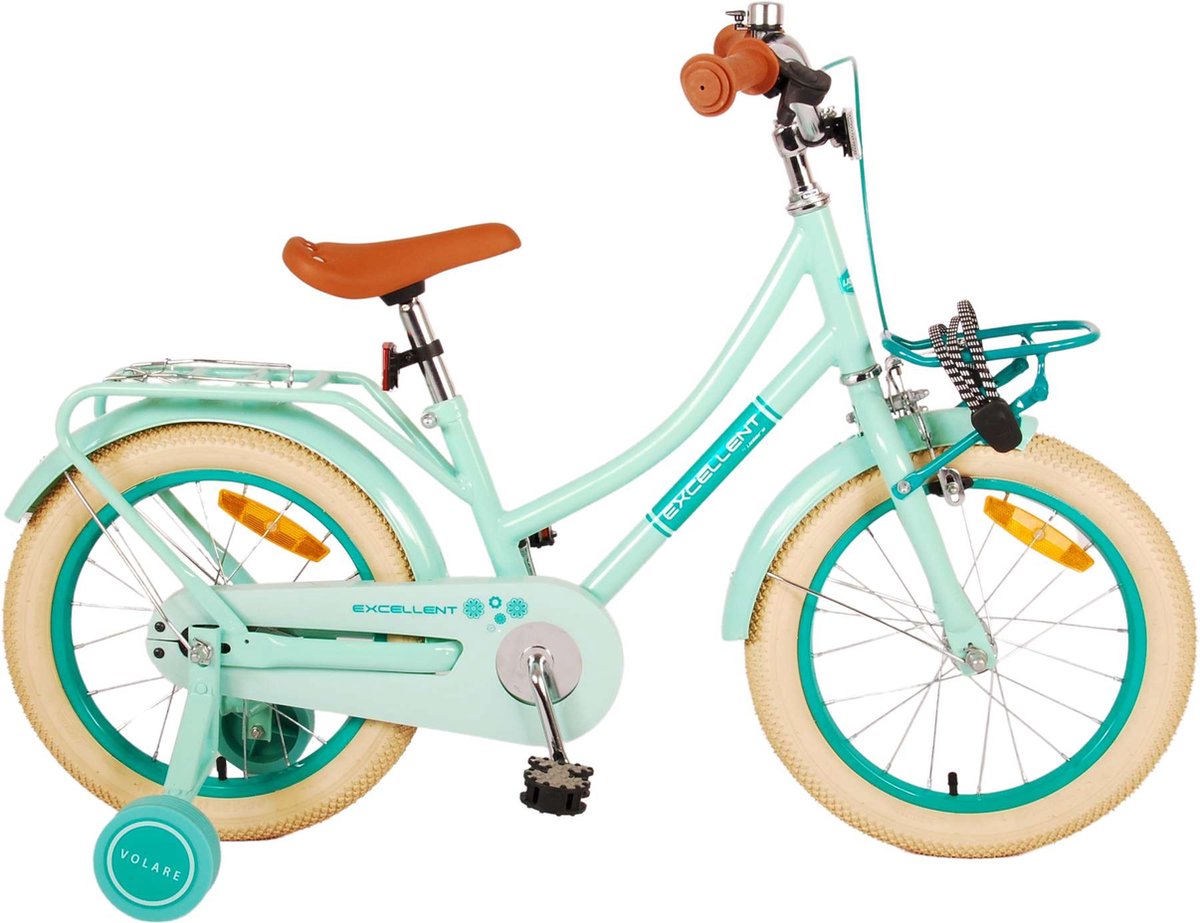 Volare Excellent Kinderfiets - Meisjes - 16 inch - Groen - 95% afgemonteerd Kinderfiets kopen online