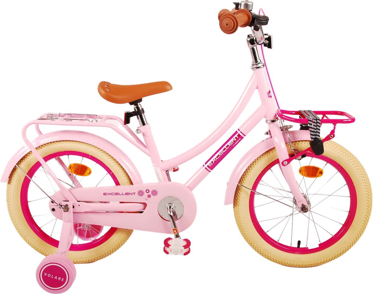 Volare Excellent Kinderfiets - Meisjes - 16 inch - Roze - 95% afgemonteerd Kinderfiets kopen online