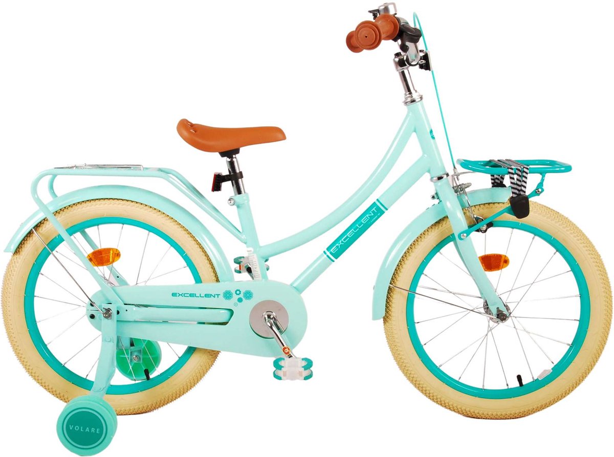 Volare Excellent Kinderfiets - Meisjes - 18 inch - Groen - 95% afgemonteerd Kinderfiets kopen online