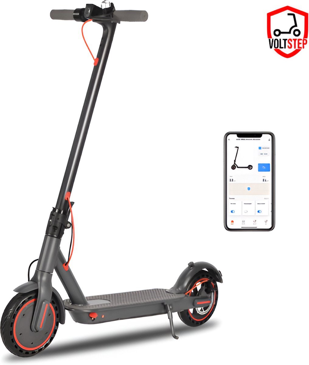 voltstep v1 elektrische step 350watt 30 km h led verlichting bereik tot 30km anti diefstal optie cruise control ios android app anti lek banden makkelijk inklapbaar